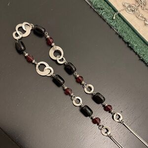 Lia Sophia Elegant Black and Silver Necklace